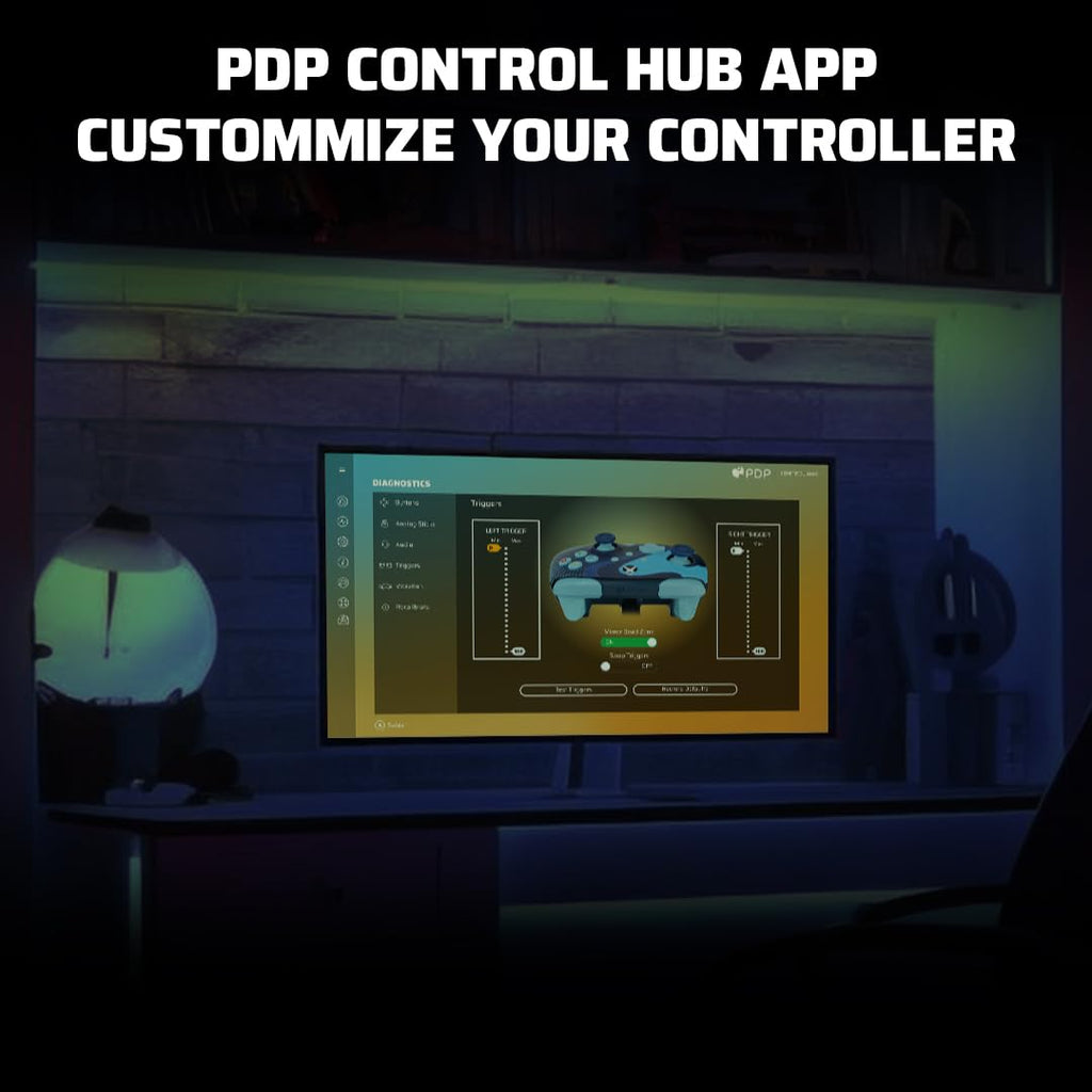 PDP Gaming REMATCH GLOW Enhanced Wired ControllerLicensed Xbox Series X|S Gamepad, Xbox One, Windows PC, Mappable Back Buttons, Audio Controls, Customizable Companion App: Blue Tide Glow in the Dark
