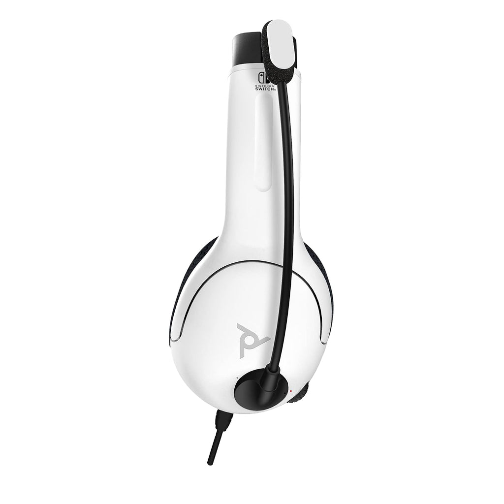 PDP Gaming AIRLITE Stereo Headset with Mic for Nintendo Switch/Switch Lite/OLED - Wired Power Noise Cancelling Microphone. Lightweight. Soft Comfort On Ear Headphones (Black & White)