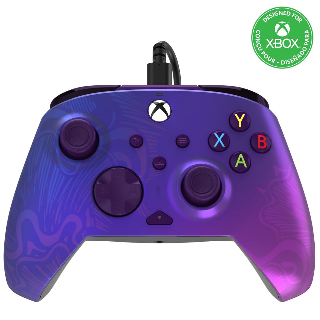 PDP Rematch Enhanced Wired Gaming Controller for Xbox Series X|S & Xbox One | Licensed for Xbox & PC. 2 Mappable Back Buttons. Adjustable Triggers. Audio Controls. Companion App. Gamepad. Purple Fade
