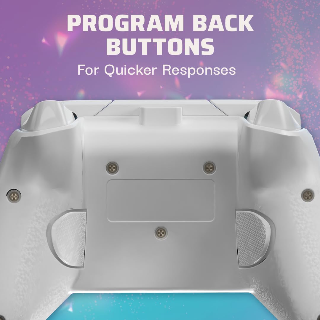 PDP Gaming REMATCH Enhanced Wired Gaming ControllerLicensed Xbox Series X|S Gamepad, Xbox One, Windows PC, Mappable Back Buttons, Customizable, Audio Control, Companion App: Frost Diamond (Metallic)