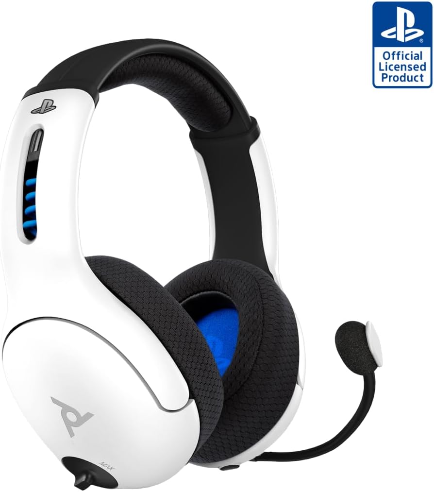 PDP LVL50 Wireless Stereo Gaming Headset. Officially Licensed by Sony PlayStation 5. PS5/PS4/PS3/PC. Lightweight Durable 40 Foot Connection. Noise-canceling Flip-to-Mute Mic. White