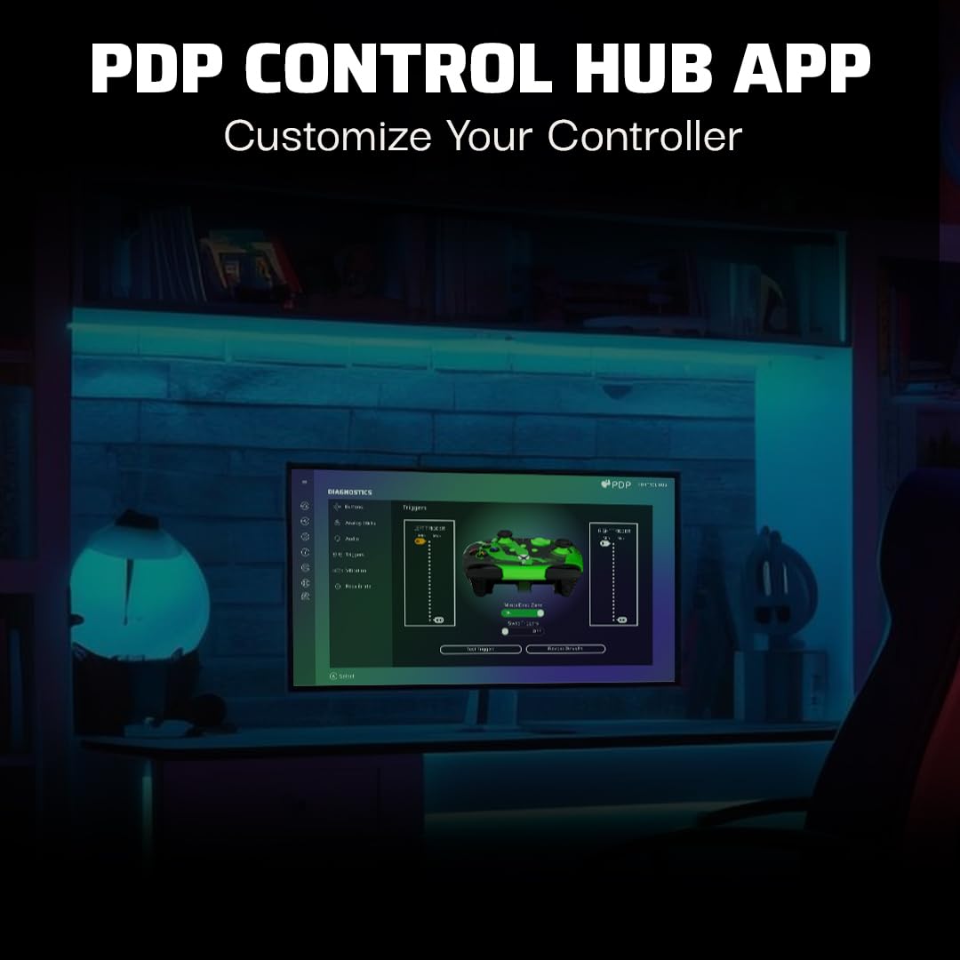 PDP Rematch Glow Enhanced Wired Controller for Xbox Series X|S & Xbox One | Licensed for Xbox & PC. 2 Mappable Back Buttons. Advanced Customization in Companion App. Glow-in-the-Dark. Jolt Green