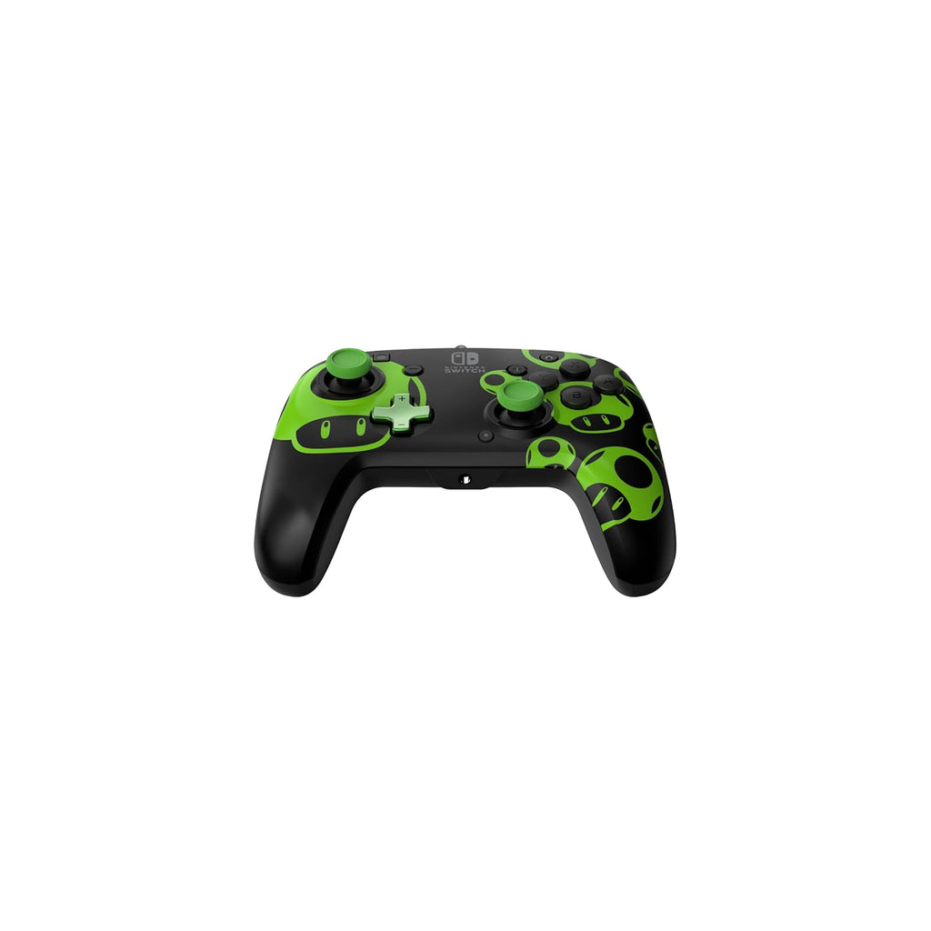 PDP Rematch Wired Gaming Controller: 1-Up Mushroom, Nintendo Switch 2, Lite | Switch Licensed, OLED, Glow-in-the-Dark Design, Audio Controls, 2 Mappable Back Buttons, Gamepad, Super Mario 1-Up Mushroom