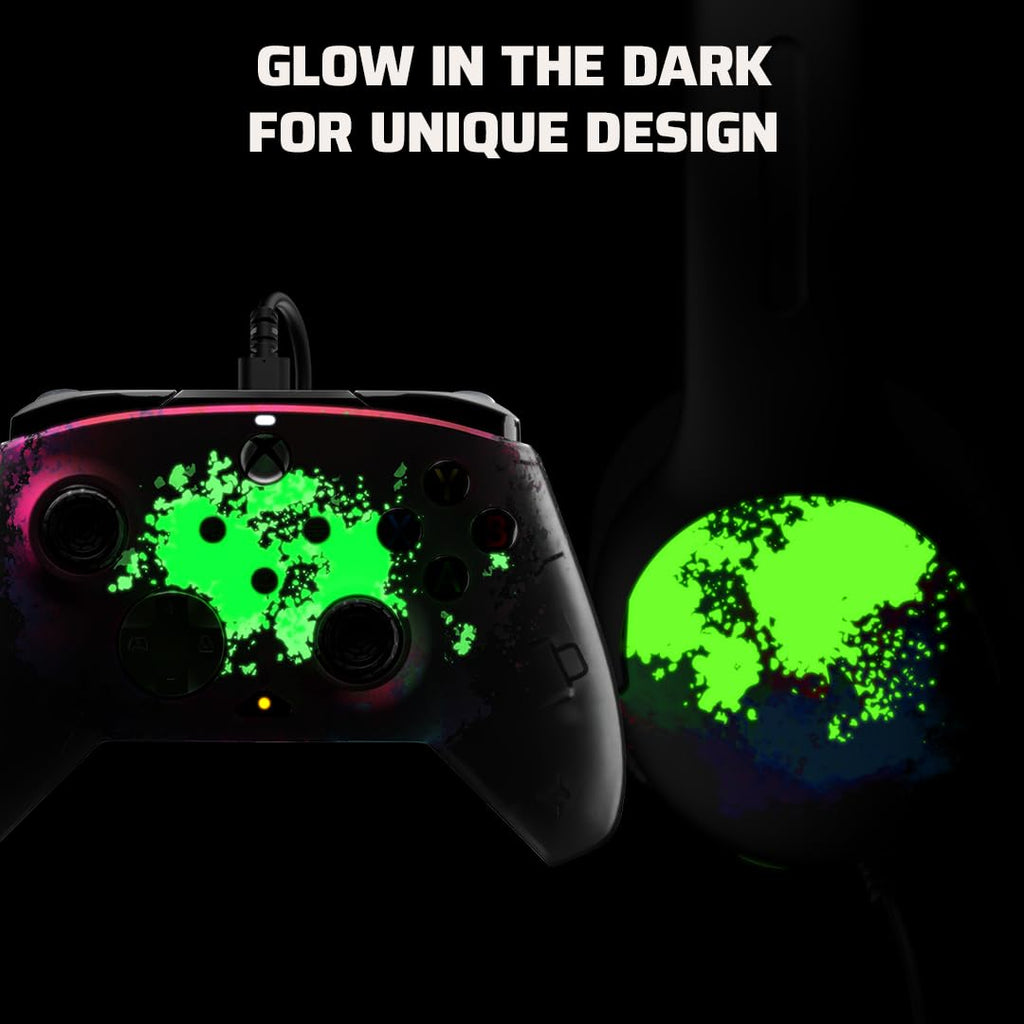 PDP Space Dust Bundle Pack: Rematch Glow Advanced Wired Controller & AIRLITE Glow Wired Headset for Xbox Series X|S, Xbox One, & Windows 10/11 PC, Licensed for Xbox