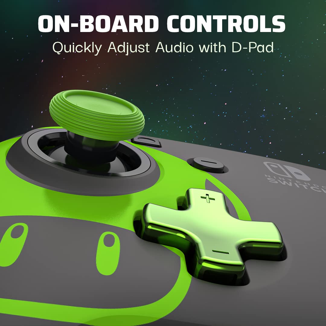PDP Rematch Wired Gaming Controller: 1-Up Mushroom, Nintendo Switch 2, Lite | Switch Licensed, OLED, Glow-in-the-Dark Design, Audio Controls, 2 Mappable Back Buttons, Gamepad, Super Mario 1-Up Mushroom