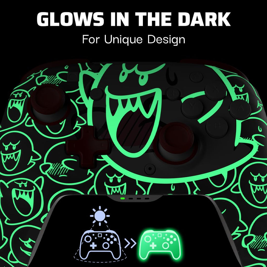 PDP Rematch Glow Wireless Gaming Controller Boo Hoo Nintendo Switch 2. Lite | Also works with OLED. Motion Controls. Rechargeable 40-Hr Battery. 2 Mappable Back Buttons. Mario Boo-Hoo Glow Red & White