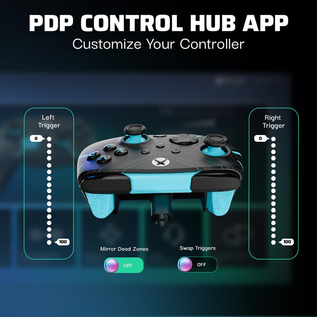 PDP Rematch Glow Enhanced Wired Controller for Xbox Series X|S & Xbox One | Licensed for Xbox & PC. 2 Mappable Back Buttons. Advanced Customization in Companion App. Glow-in-the-Dark.Titan Steel