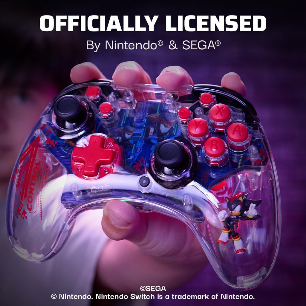 PDP REALMz Wireless Controller: Sonic Shadow Space Colony Nintendo Switch 2 | Licensed for Nintendo & SEGA, Customizable LED Lighting, 30-Hr Battery, Motion Controls, Sonic Space Shadow Colony Ark