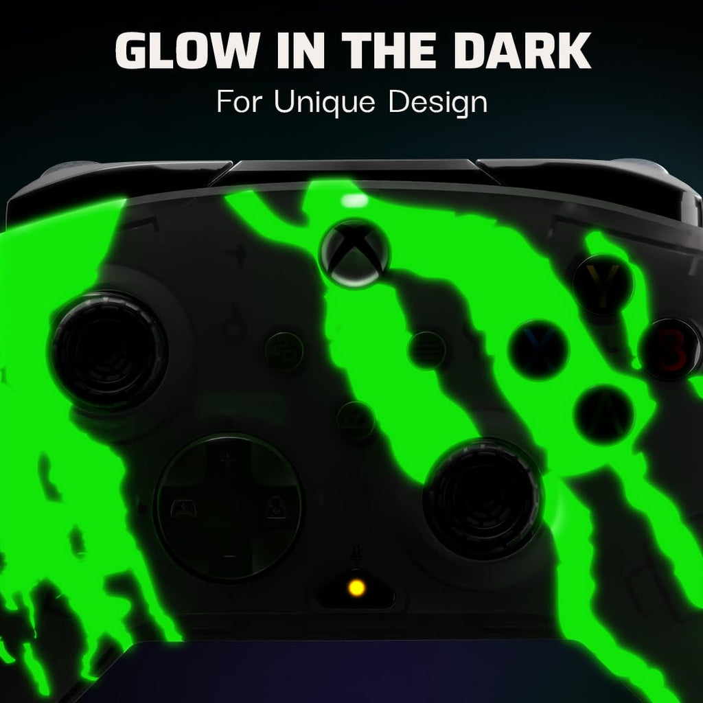 PDP Rematch Glow Enhanced Wired Controller for Xbox Series X|S & Xbox One | Licensed for Xbox & PC. 2 Mappable Back Buttons. Advanced Customization in Companion App. Glow-in-the-Dark. Jolt Green