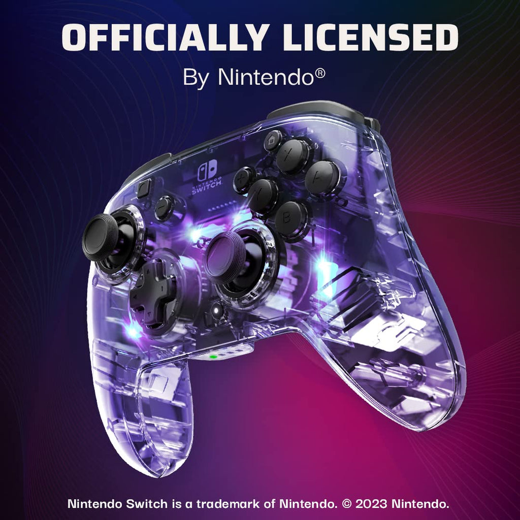 PDP Afterglow Wireless RGB Gaming Controller for Nintendo Switch 2. Lite | Nintendo Switch OLED. 2 Mappable Back Buttons. Rechargeable 40-Hr Battery. LED Lights. Motion Controls. Gamepad. Translucent