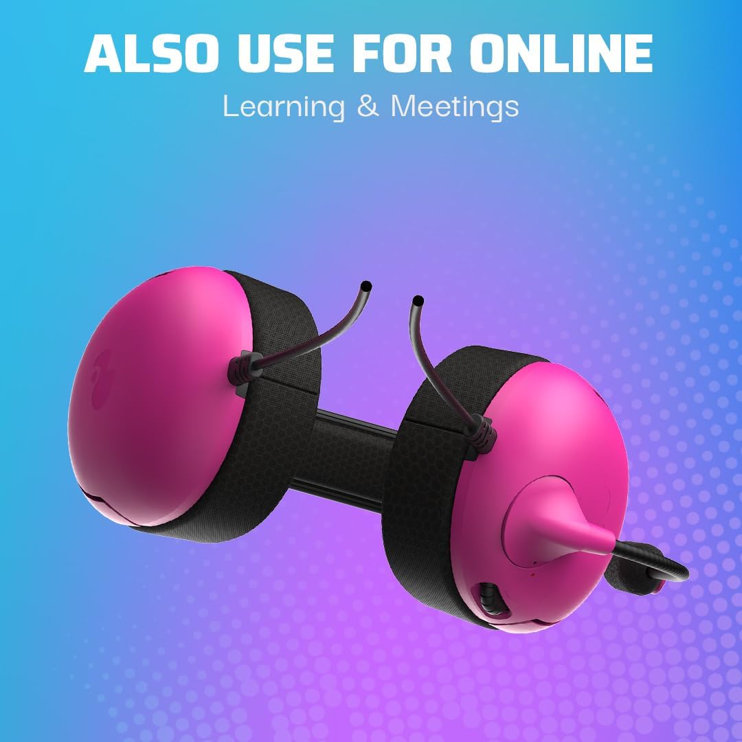 PDP AIRLITE Wired Stereo Gaming Headset. Officially Licensed Sony PlayStation 5. PS5/PS4/PS3/PC. Lightweight Durable Headphones. 3.5mm Audio Jack. Noise-canceling Flip-to-Mute Mic. Nebula Pink