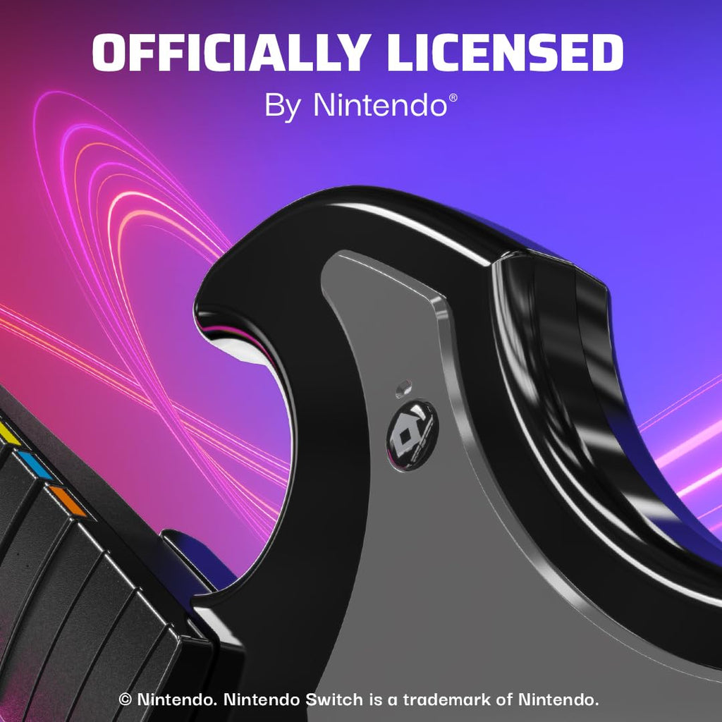 PDP Riffmaster Wireless Guitar Controller for Nintendo Switch 2. Lite. OLED | Licensed for Switch. Fortnite Festival. Rechargeable 40-Hr Battery. Collapsible Design. 2 Mappable Buttons. Audio Jack. Black