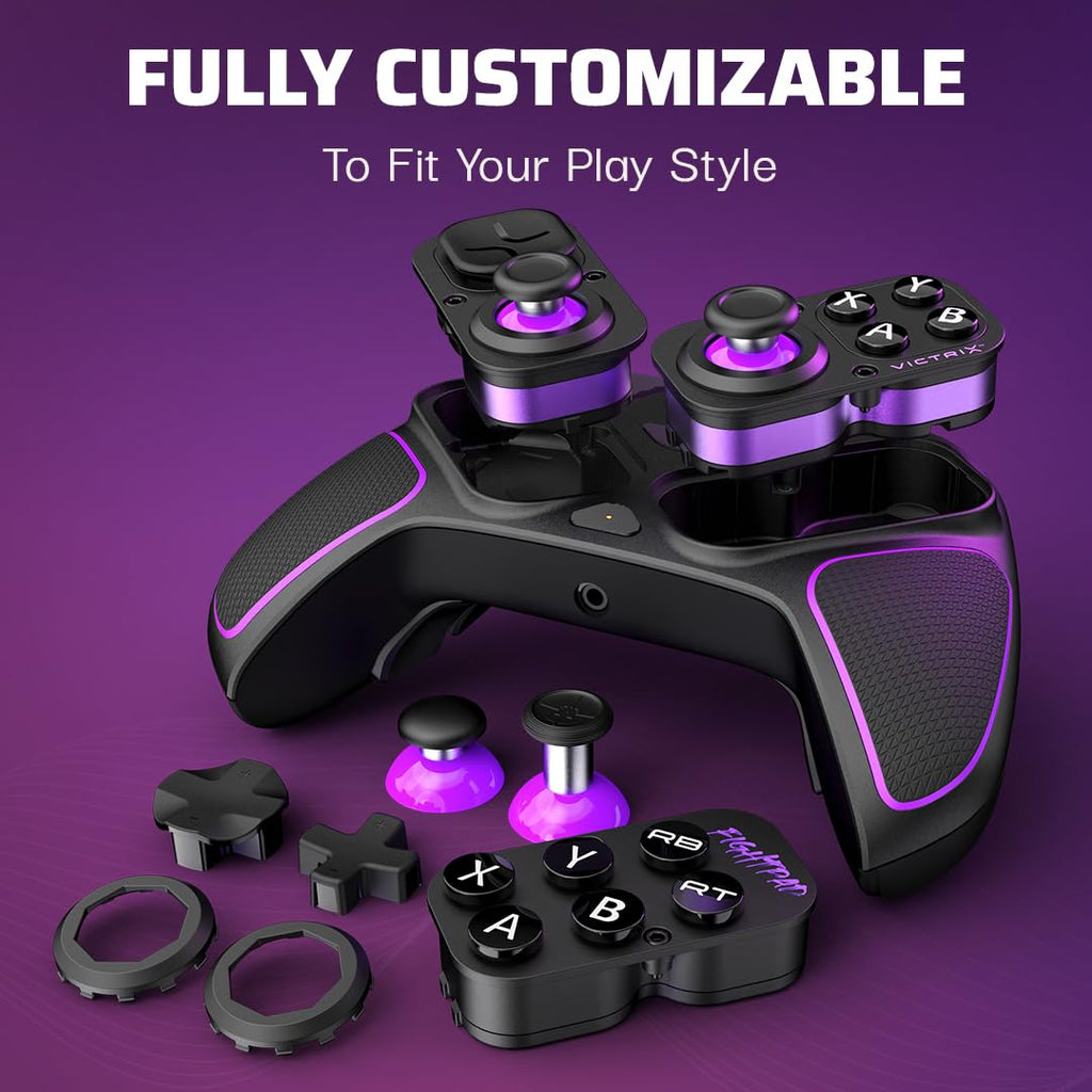 PDP Victrix Pro BFG Wireless Gaming Controller for Xbox Series X|S. Xbox One. Windows 10/11. Modular Gamepad. Dolby Atmos Audio. Remappable Buttons. Customizable Triggers/Paddles/D-Pad. PC App. Black