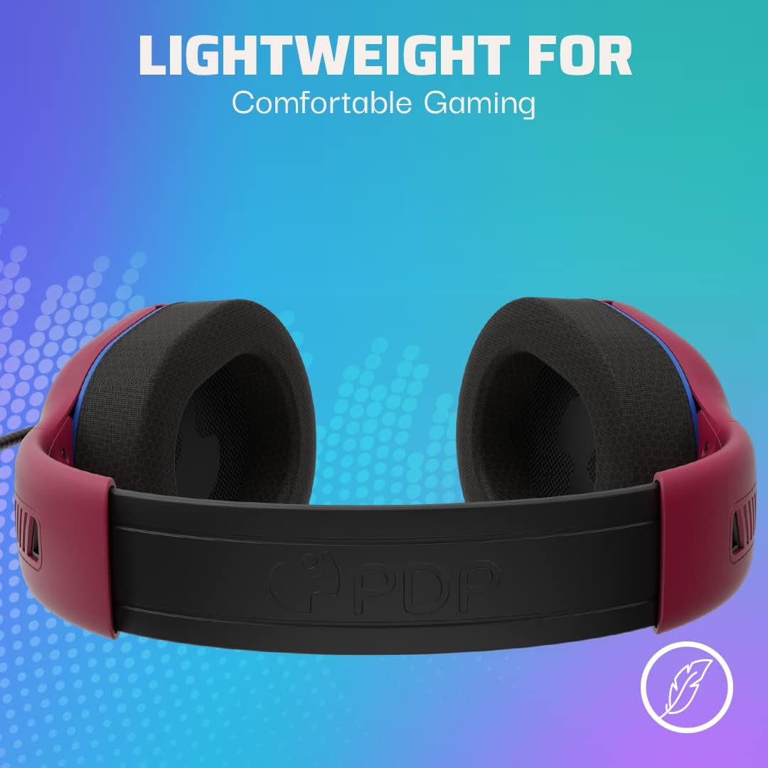 PDP AIRLITE Pro Wireless Stereo Gaming Headset. Officially Licensed by Sony PlayStation 5. PS5/PS4/PS3/PC. Lightweight Durable 40 Foot Connection. Noise-canceling Flip-to-Mute Mic. Cosmic Red
