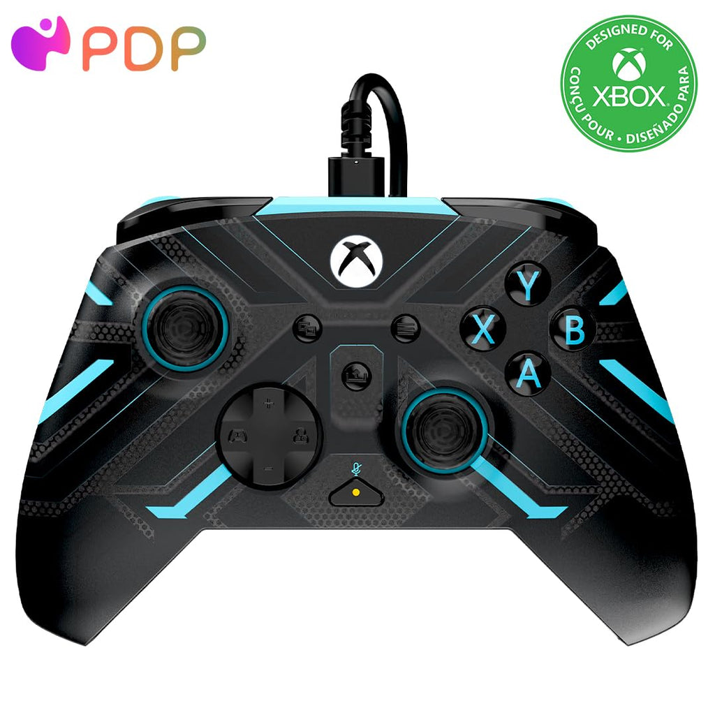 PDP Rematch Glow Enhanced Wired Controller for Xbox Series X|S & Xbox One | Licensed for Xbox & PC. 2 Mappable Back Buttons. Advanced Customization in Companion App. Glow-in-the-Dark.Titan Steel