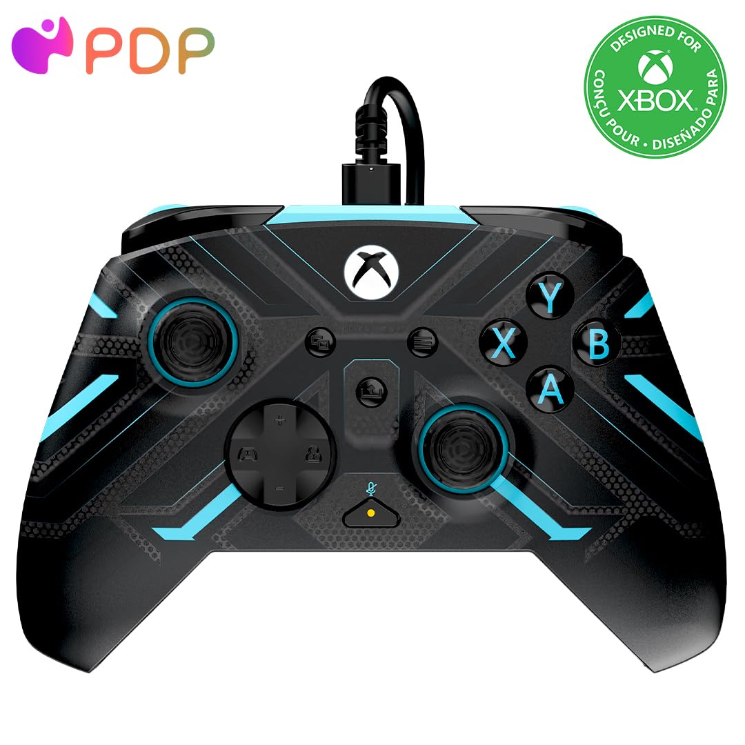 PDP Rematch Glow Enhanced Wired Controller for Xbox Series X|S & Xbox One | Licensed for Xbox & PC. 2 Mappable Back Buttons. Advanced Customization in Companion App. Glow-in-the-Dark.Titan Steel