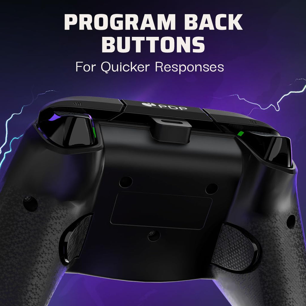 PDP Rematch Glow Enhanced Wired Controller for Xbox Series X|S & Xbox One | Licensed for Xbox & PC. 2 Mappable Back Buttons. Advanced Customization in Companion App. Glow-in-the-Dark. Jolt Green