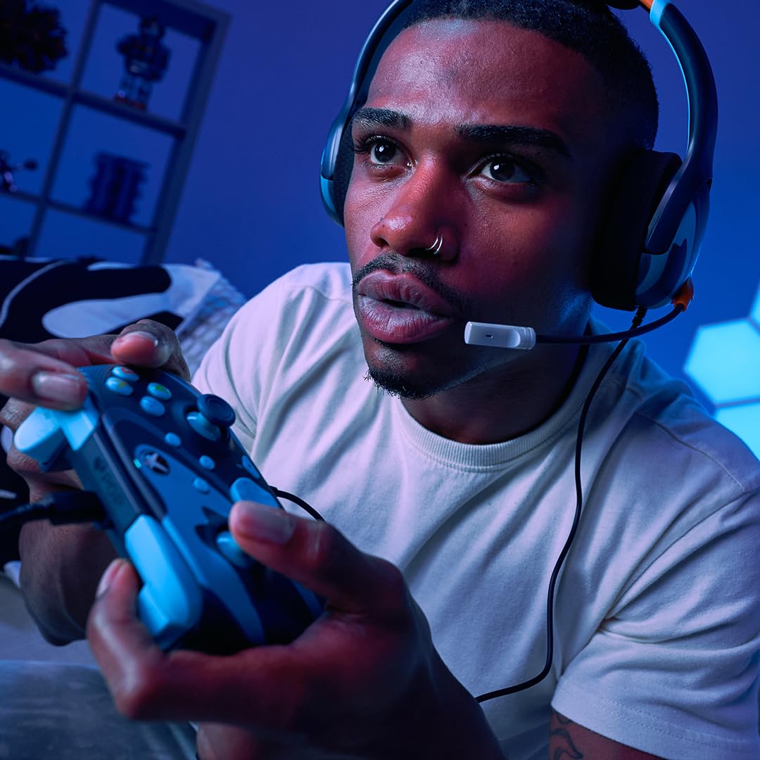 PDP Gaming REMATCH GLOW Enhanced Wired ControllerLicensed Xbox Series X|S Gamepad, Xbox One, Windows PC, Mappable Back Buttons, Audio Controls, Customizable Companion App: Blue Tide Glow in the Dark