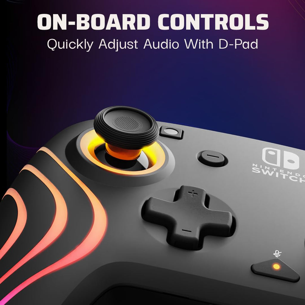 PDP Afterglow Wave Wired RGB Gaming Controller - Officially Licensed for Nintendo Switch. Switch Lite & Switch - OLED Model. Nintendo Switch 2. Customizable Lighting. RGB - Black