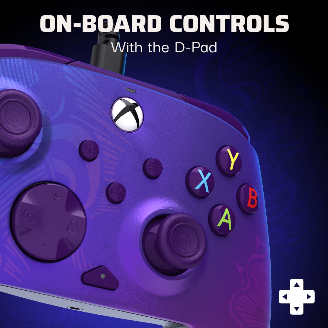 PDP Rematch Enhanced Wired Gaming Controller for Xbox Series X|S & Xbox One | Licensed for Xbox & PC. 2 Mappable Back Buttons. Adjustable Triggers. Audio Controls. Companion App. Gamepad. Purple Fade