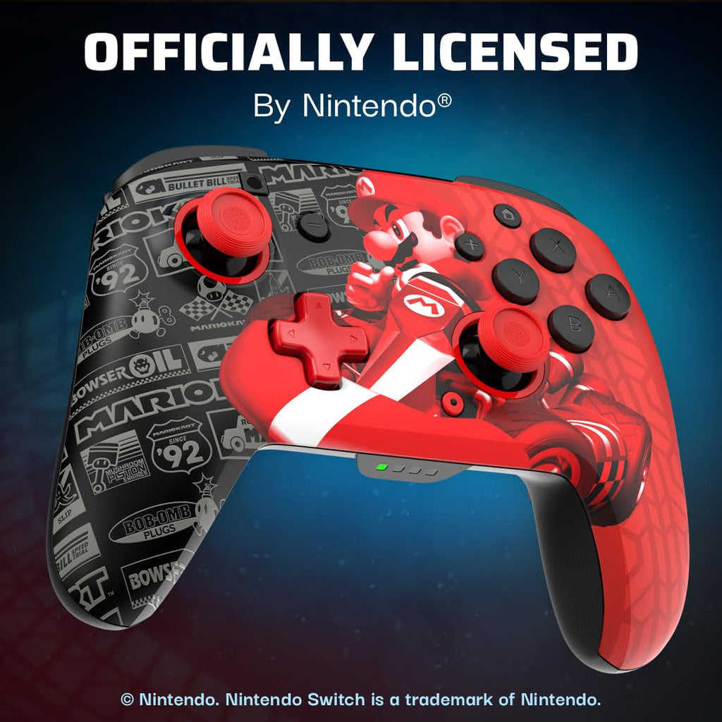 PDP Rematch Glow Wireless Gaming Controller Grand Prix Mario Switch 2. Lite | Works with Nintendo Switch OLED. Motion Controls. Rechargeable 40-Hr Battery. 2 Mappable Back Buttons. Grand Prix Mario Glow