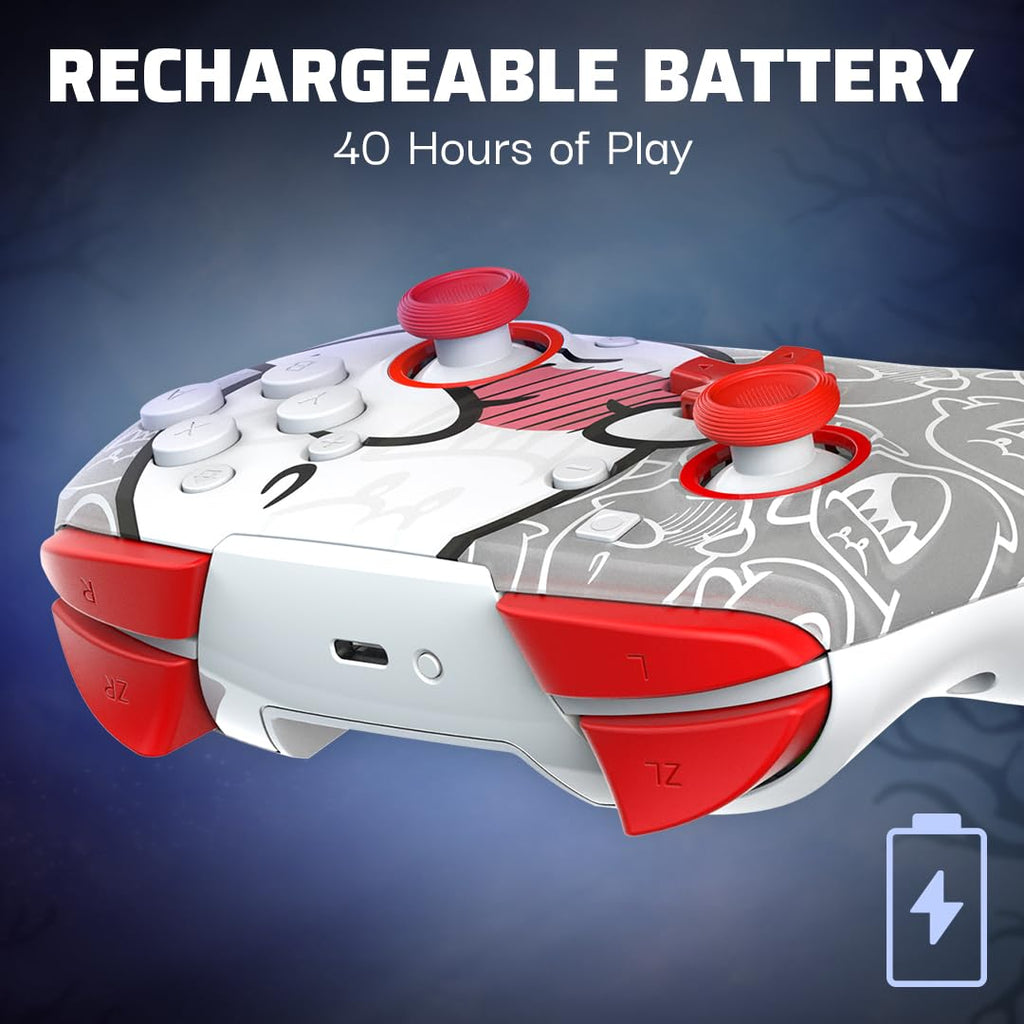 PDP Rematch Glow Wireless Gaming Controller Boo Hoo Nintendo Switch 2. Lite | Also works with OLED. Motion Controls. Rechargeable 40-Hr Battery. 2 Mappable Back Buttons. Mario Boo-Hoo Glow Red & White