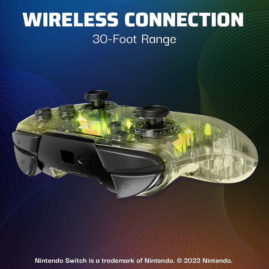 PDP Afterglow Wireless RGB Gaming Controller for Nintendo Switch 2. Lite | Nintendo Switch OLED. 2 Mappable Back Buttons. Rechargeable 40-Hr Battery. LED Lights. Motion Controls. Gamepad. Translucent