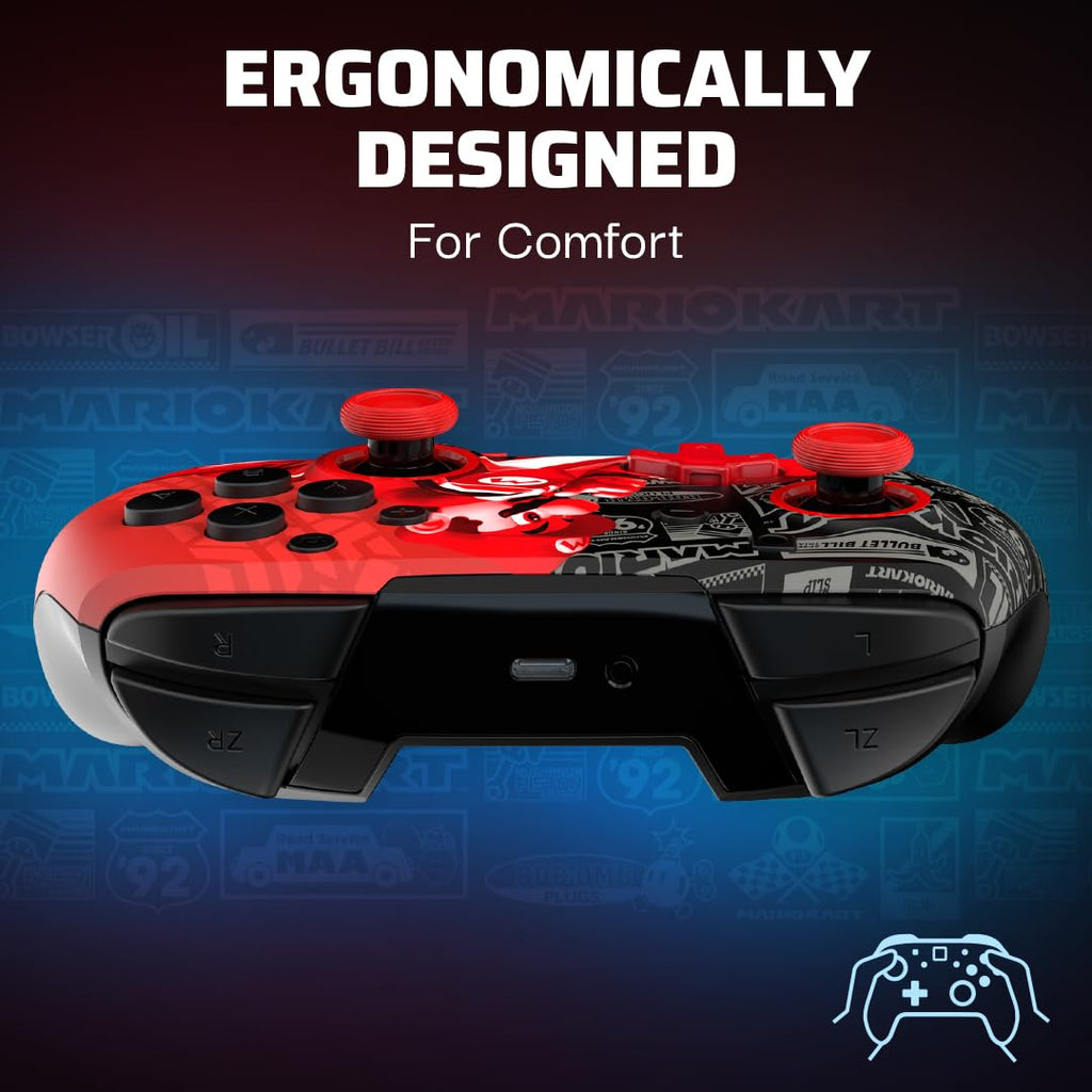 PDP Rematch Glow Wireless Gaming Controller Grand Prix Mario Switch 2. Lite | Works with Nintendo Switch OLED. Motion Controls. Rechargeable 40-Hr Battery. 2 Mappable Back Buttons. Grand Prix Mario Glow