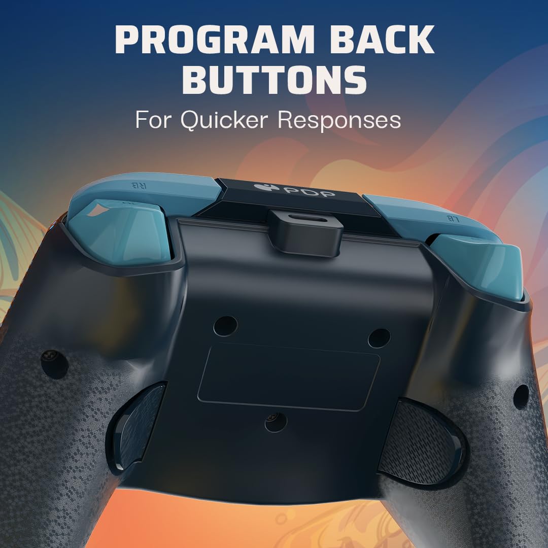 PDP Gaming REMATCH GLOW Enhanced Wired ControllerLicensed Xbox Series X|S Gamepad, Xbox One, Windows PC, Mappable Back Buttons, Audio Controls, Customizable Companion App: Blue Tide Glow in the Dark