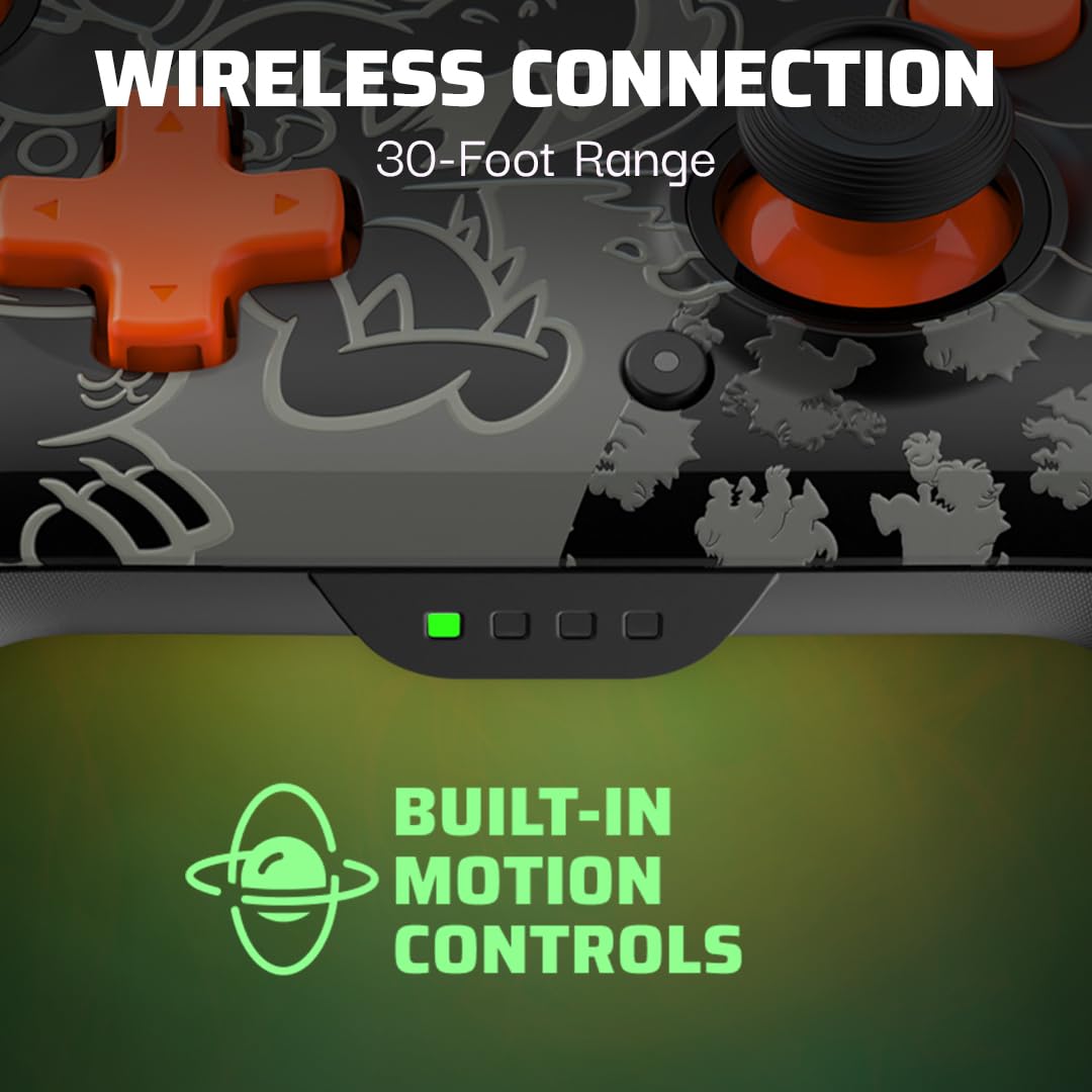 PDP REMATCH GLOW Wireless Nintendo Switch Pro Controller. Full Motion Controls – Licensed for Nintendo Switch. & Lite & OLED Model. Rechargeable Battery Power. Glow in the Dark