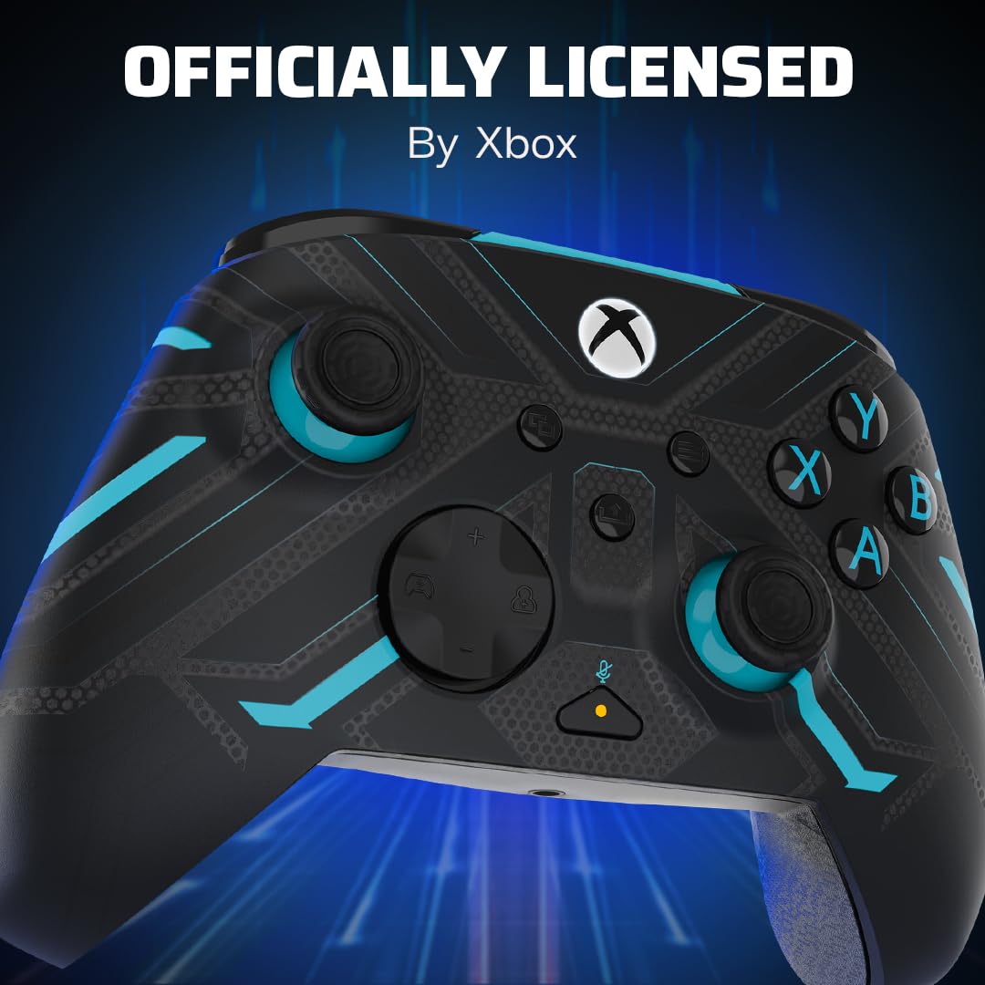 PDP Rematch Glow Enhanced Wired Controller for Xbox Series X|S & Xbox One | Licensed for Xbox & PC. 2 Mappable Back Buttons. Advanced Customization in Companion App. Glow-in-the-Dark.Titan Steel