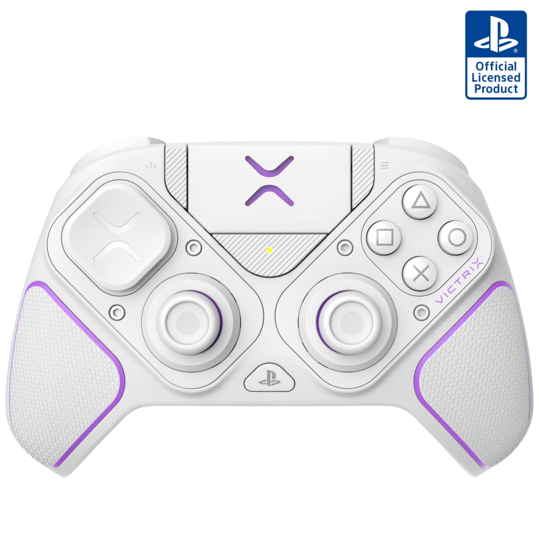 PDP Victrix Pro BFG Wireless Gaming Controller for Playstation 5 / PS5. PS4. PC. Modular Esports Gamepad. Remappable Buttons. Customizable Triggers/Paddles/D-Pad/Fightpad. PC App. White