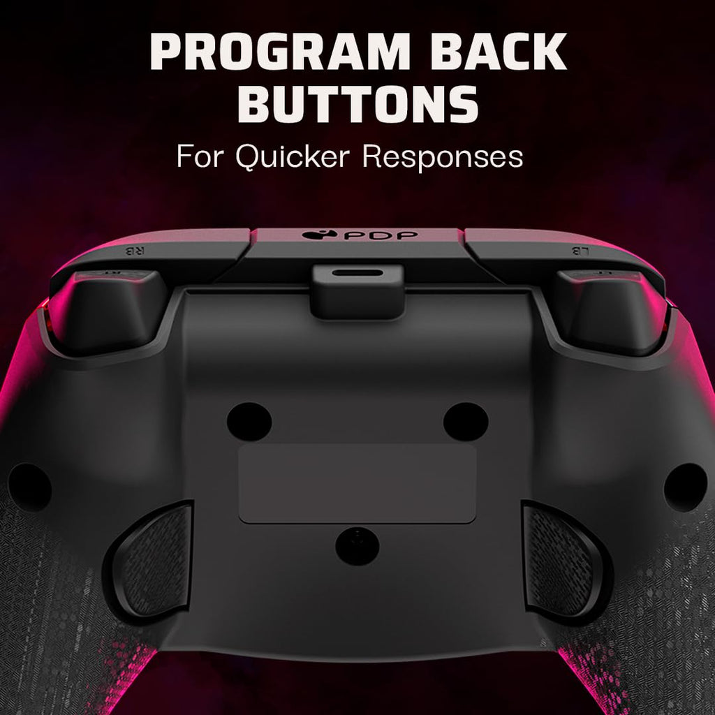PDP Rematch Enhanced Wired Gaming Controller for Xbox Series X|S & Xbox One | Licensed for Xbox & PC. 2 Mappable Back Buttons. Adjustable Triggers. Audio Controls. Companion App. Gamepad. Spirit Red
