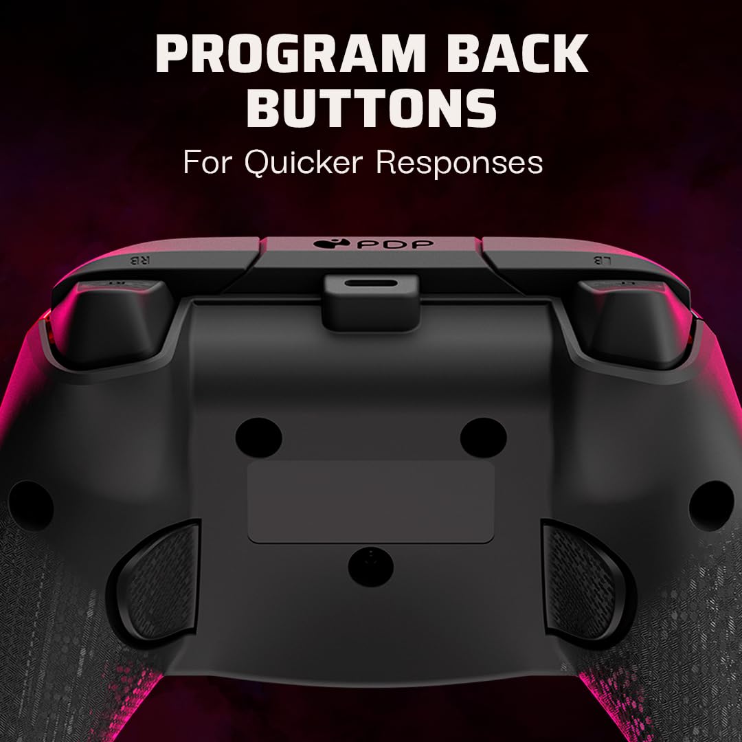 PDP Rematch Enhanced Wired Gaming Controller for Xbox Series X|S & Xbox One | Licensed for Xbox & PC. 2 Mappable Back Buttons. Adjustable Triggers. Audio Controls. Companion App. Gamepad. Spirit Red