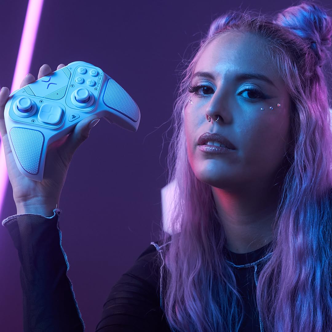 PDP Victrix Pro BFG Wireless Gaming Controller for Playstation 5 / PS5. PS4. PC. Modular Esports Gamepad. Remappable Buttons. Customizable Triggers/Paddles/D-Pad/Fightpad. PC App. White