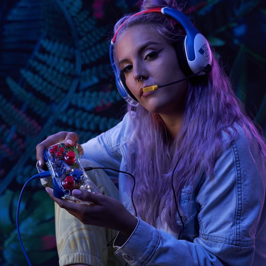 PDP REALMz Nintendo Switch Pro Controller. Customizable LED Lighting. 3.5mm Headphone Jack. Officially Licensed by Nintendo and SEGA