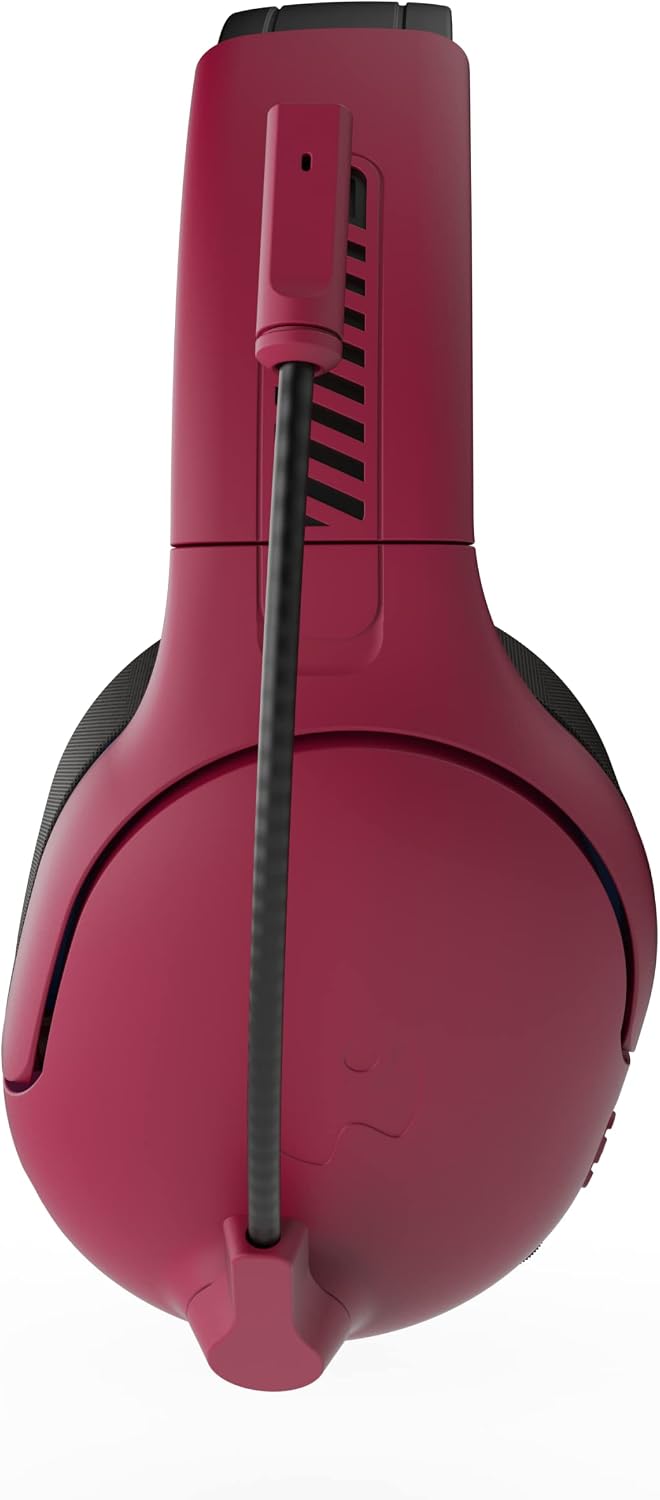 PDP AIRLITE Pro Wireless Stereo Gaming Headset. Officially Licensed by Sony PlayStation 5. PS5/PS4/PS3/PC. Lightweight Durable 40 Foot Connection. Noise-canceling Flip-to-Mute Mic. Cosmic Red