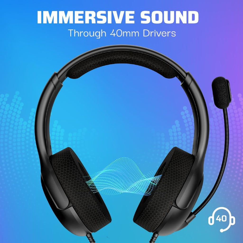 PDP AIRLITE Wired Stereo Gaming Headset. Officially Licensed by Sony PlayStation 5. PS5/PS4/PS3/PC. Lightweight Durable Headphones. 3.5mm audio jack. Noise-canceling Flip-to-Mute Mic. Black