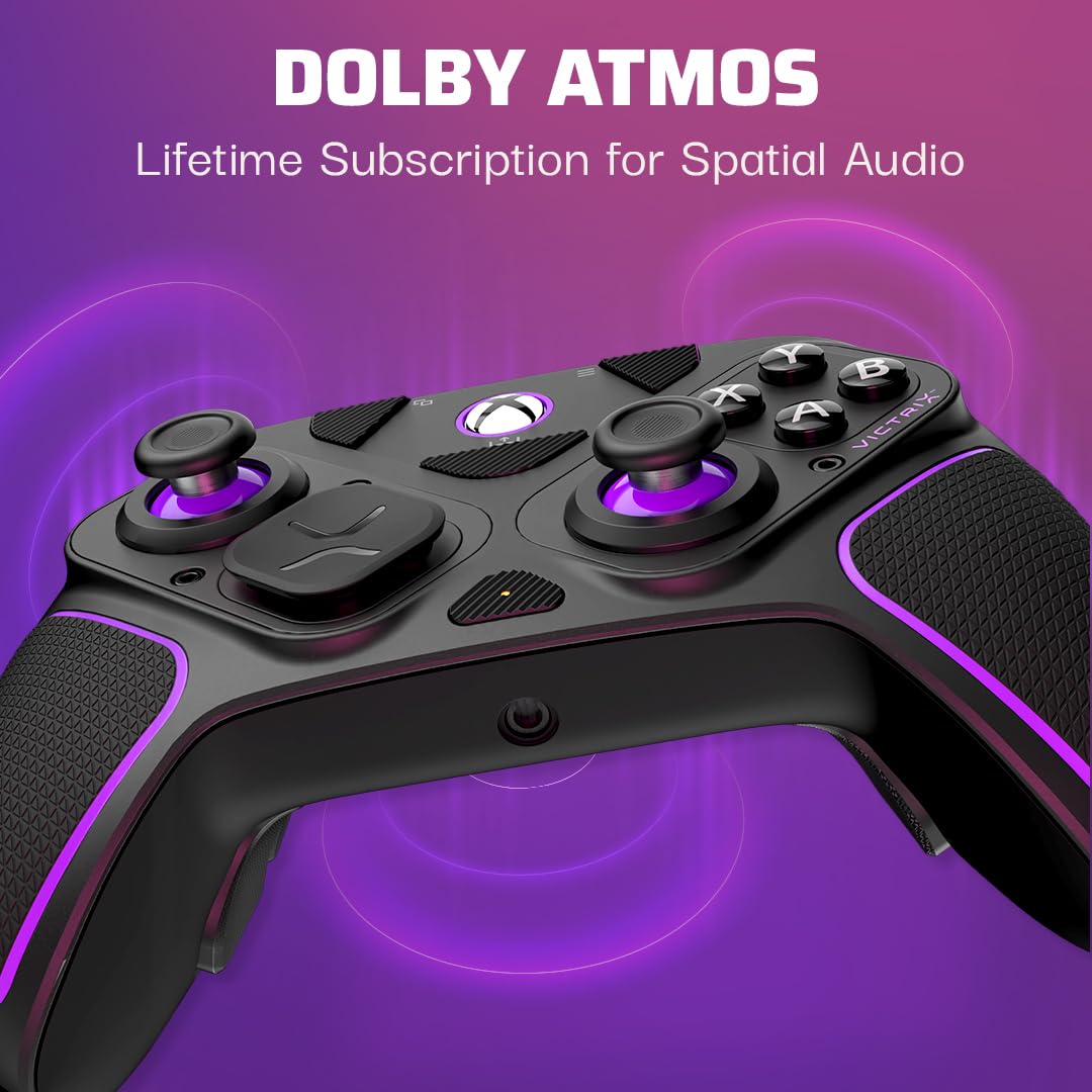 PDP Victrix Pro BFG Wireless Gaming Controller for Xbox Series X|S. Xbox One. Windows 10/11. Modular Gamepad. Dolby Atmos Audio. Remappable Buttons. Customizable Triggers/Paddles/D-Pad. PC App. Black