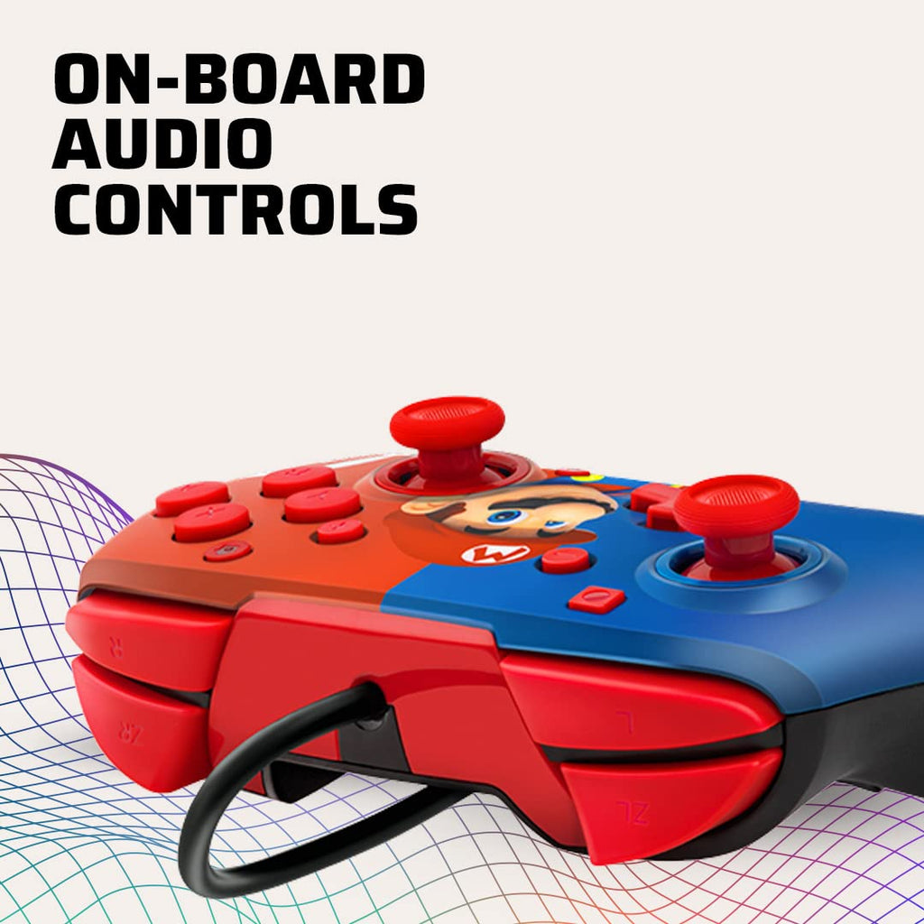 PDP REMATCH Enhanced Wired Power Nintendo Switch Pro Controller. Officially Licensed Switch Lite/OLED Compatible Gamepad. Customizable Programmable Buttons. Super Mario Power Pose (Red & Blue)