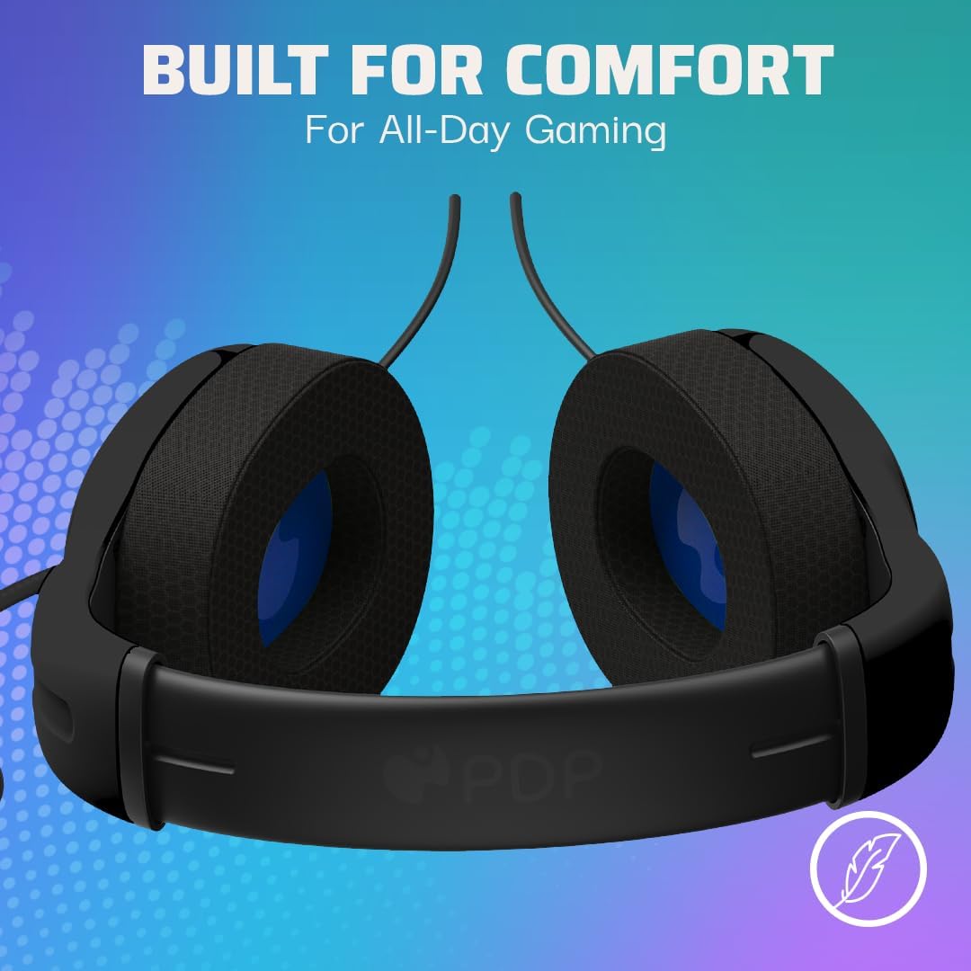 PDP AIRLITE Wired Stereo Gaming Headset. Officially Licensed by Sony PlayStation 5. PS5/PS4/PS3/PC. Lightweight Durable Headphones. 3.5mm audio jack. Noise-canceling Flip-to-Mute Mic. Black