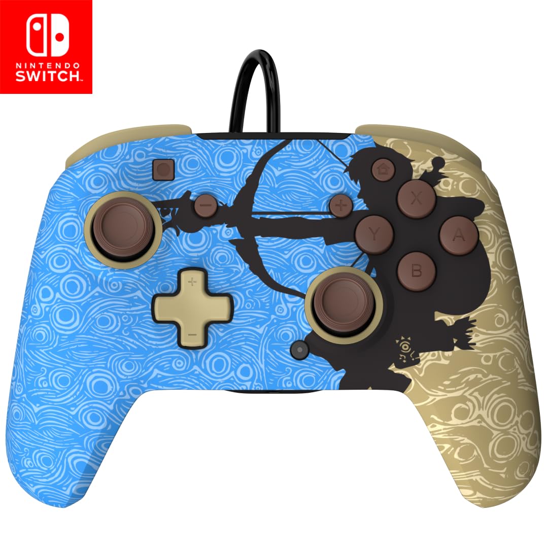 PDP REMATCH Enhanced Wired Power Nintendo Switch Pro Controller. Officially Licensed Switch Lite/OLED Compatible Gamepad. Customizable Programmable Buttons. Legend of Zelda BoTW Ancient Arrow