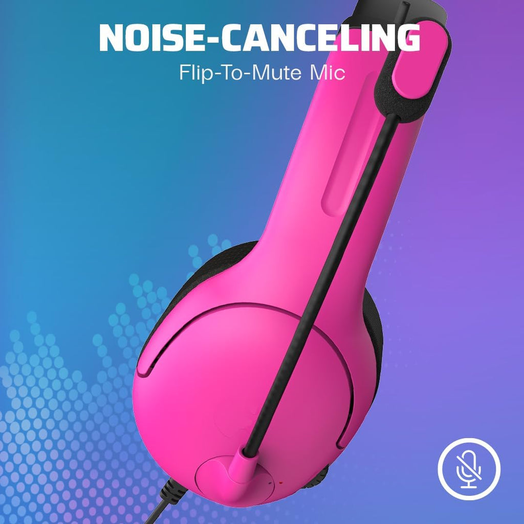 PDP AIRLITE Wired Stereo Gaming Headset. Officially Licensed Sony PlayStation 5. PS5/PS4/PS3/PC. Lightweight Durable Headphones. 3.5mm Audio Jack. Noise-canceling Flip-to-Mute Mic. Nebula Pink
