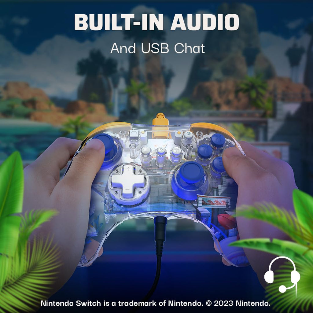 PDP REALMz Nintendo Switch Pro Controller. Customizable LED Lighting. 3.5mm Headphone Jack. Officially Licensed by Nintendo and SEGA