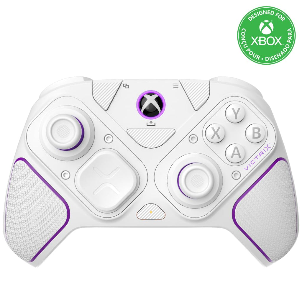 Victrix Pro BFG Wireless Gaming Controller - Xbox Series X|S. Xbox One & PC | Dolby Atmos. 4 Mappable Back Buttons. Interchangeable Thumbsticks & D-Pads. Customizable Hair Triggers & Paddles. White