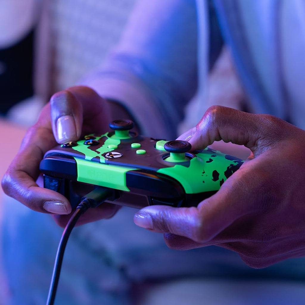 PDP Rematch Glow Enhanced Wired Controller for Xbox Series X|S & Xbox One | Licensed for Xbox & PC. 2 Mappable Back Buttons. Advanced Customization in Companion App. Glow-in-the-Dark. Jolt Green