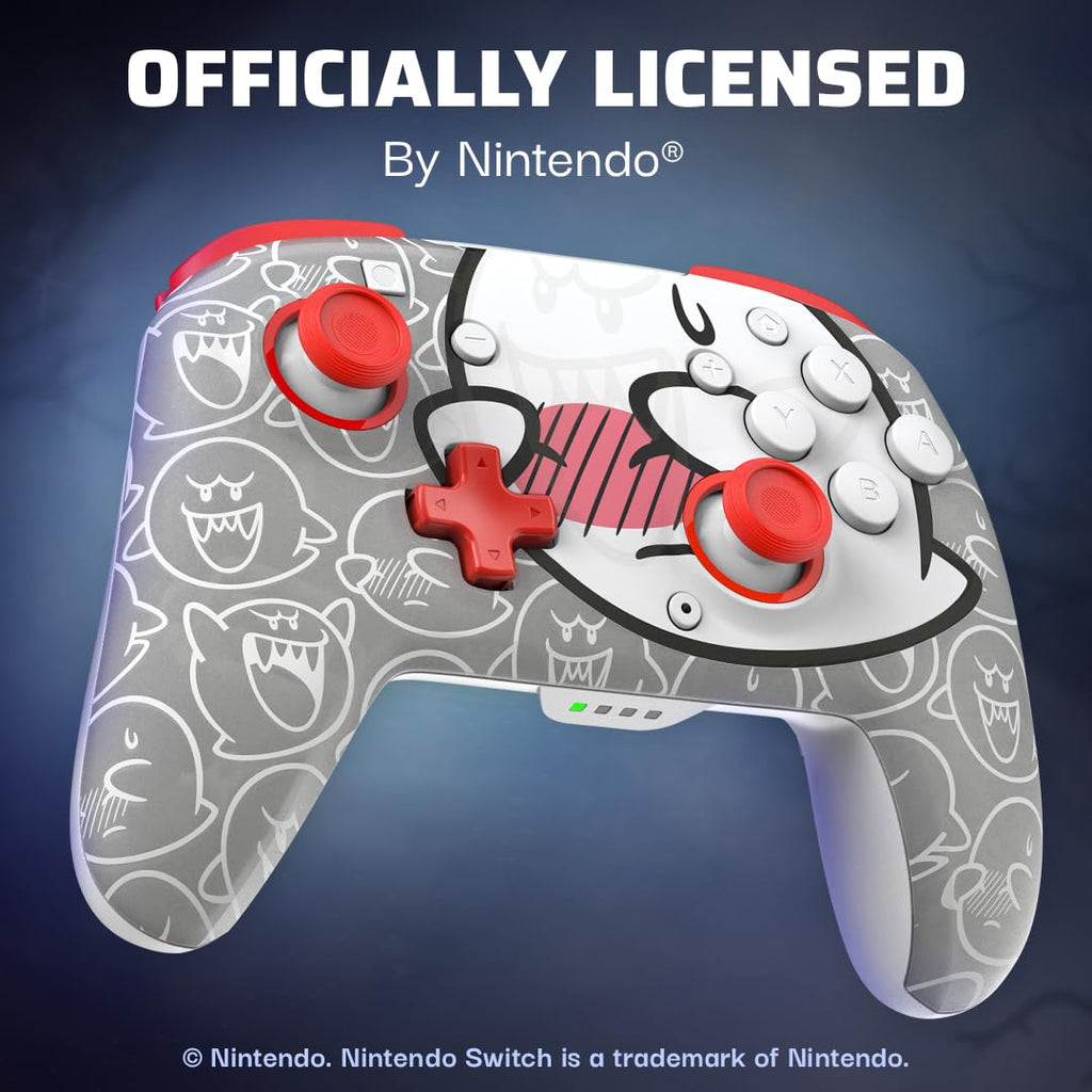 PDP Rematch Glow Wireless Gaming Controller Boo Hoo Nintendo Switch 2. Lite | Also works with OLED. Motion Controls. Rechargeable 40-Hr Battery. 2 Mappable Back Buttons. Mario Boo-Hoo Glow Red & White
