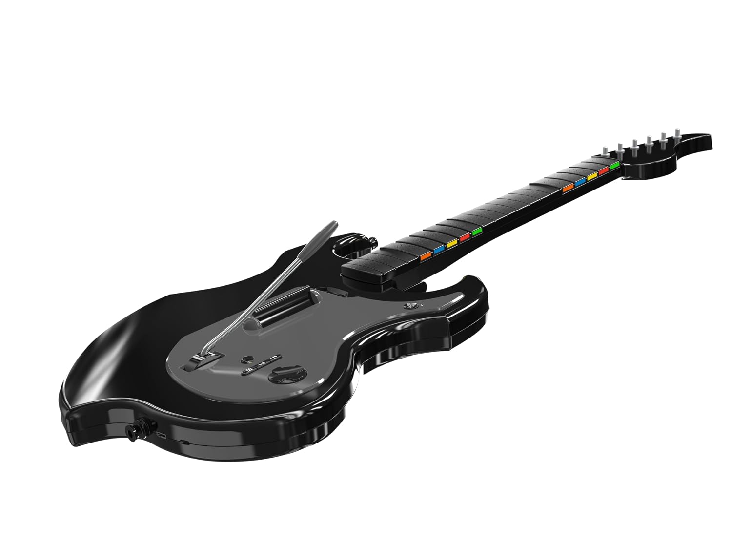 PDP Riffmaster Wireless Guitar Controller for PS5. PS4. PlayStation. PC | Licensed by Sony. Rock Band 4 & Fortnite Festival. 3.5mm audio jack. Rechargeable 36-Hr Battery. Collapsible Design - Black