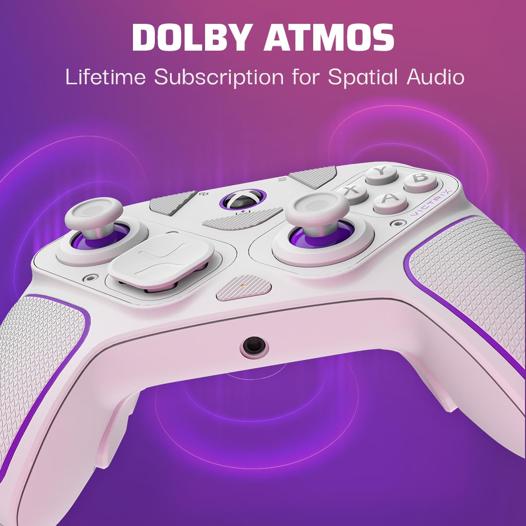 Victrix Pro BFG Wireless Gaming Controller - Xbox Series X|S. Xbox One & PC | Dolby Atmos. 4 Mappable Back Buttons. Interchangeable Thumbsticks & D-Pads. Customizable Hair Triggers & Paddles. White