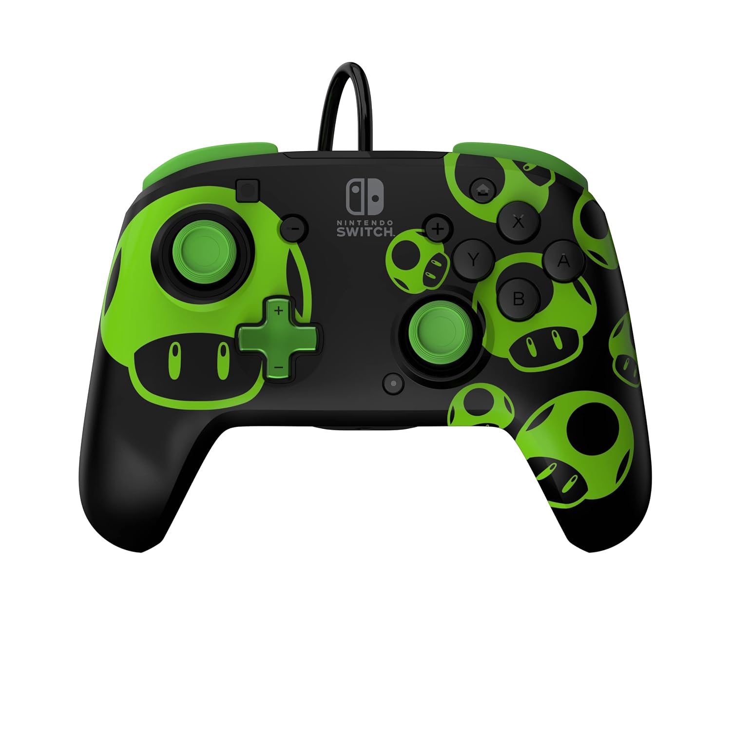 PDP Rematch Wired Gaming Controller: 1-Up Mushroom, Nintendo Switch 2, Lite | Switch Licensed, OLED, Glow-in-the-Dark Design, Audio Controls, 2 Mappable Back Buttons, Gamepad, Super Mario 1-Up Mushroom